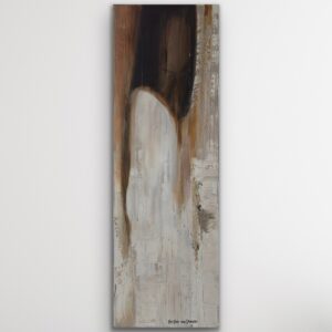 Waiting – abstract painting displayed in bright minimalist room, modern roomview – Hesther van Doornum