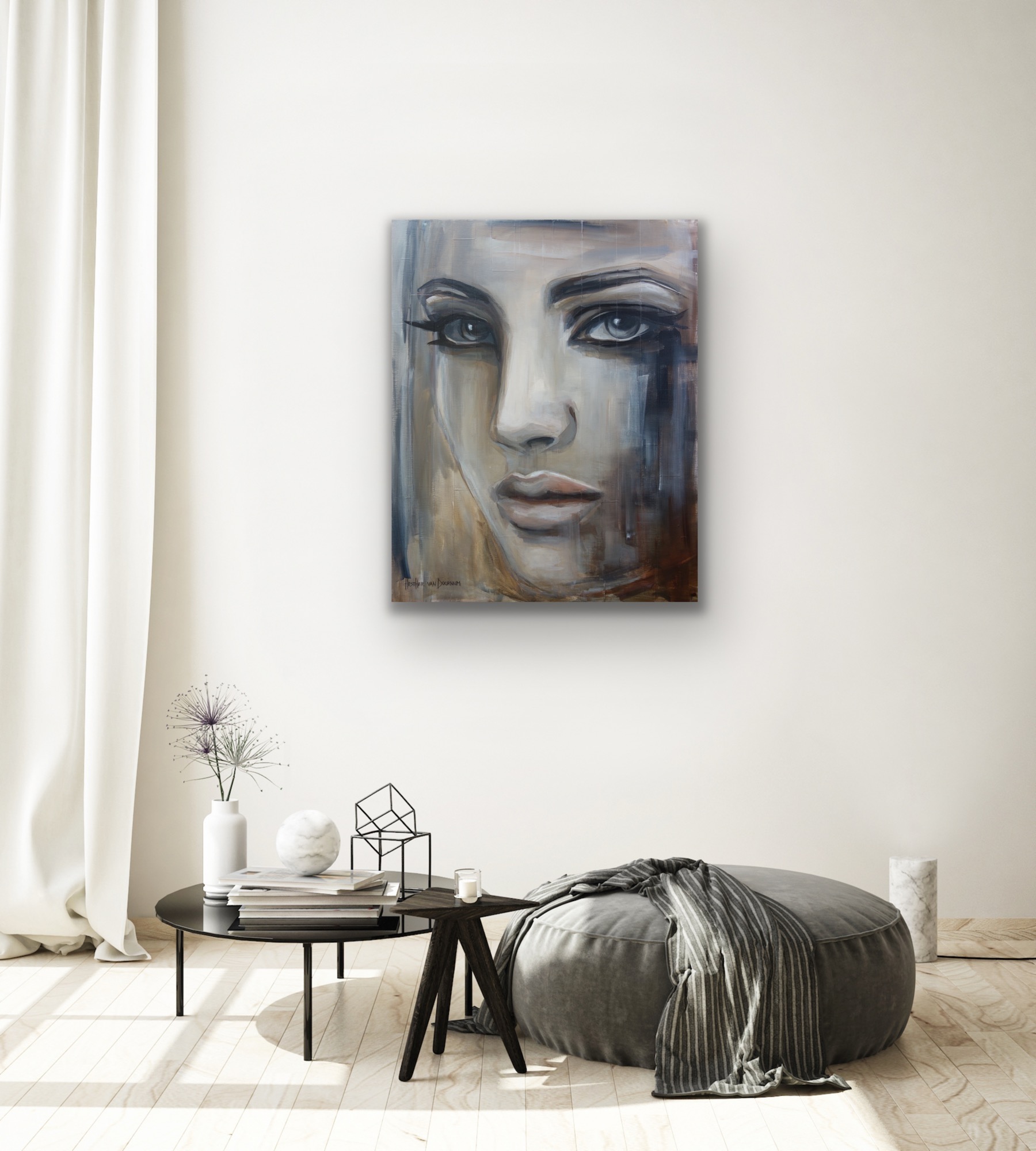 Revealing Light painting in a warm interior with wooden accents by Hesther van Doornum