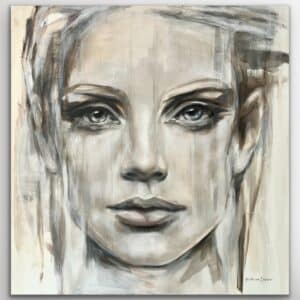 Présence – groot abstract portret schilderij van Hesther van Doornum